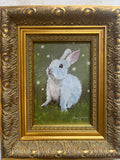 Original Framed Oil Painting of Bunny