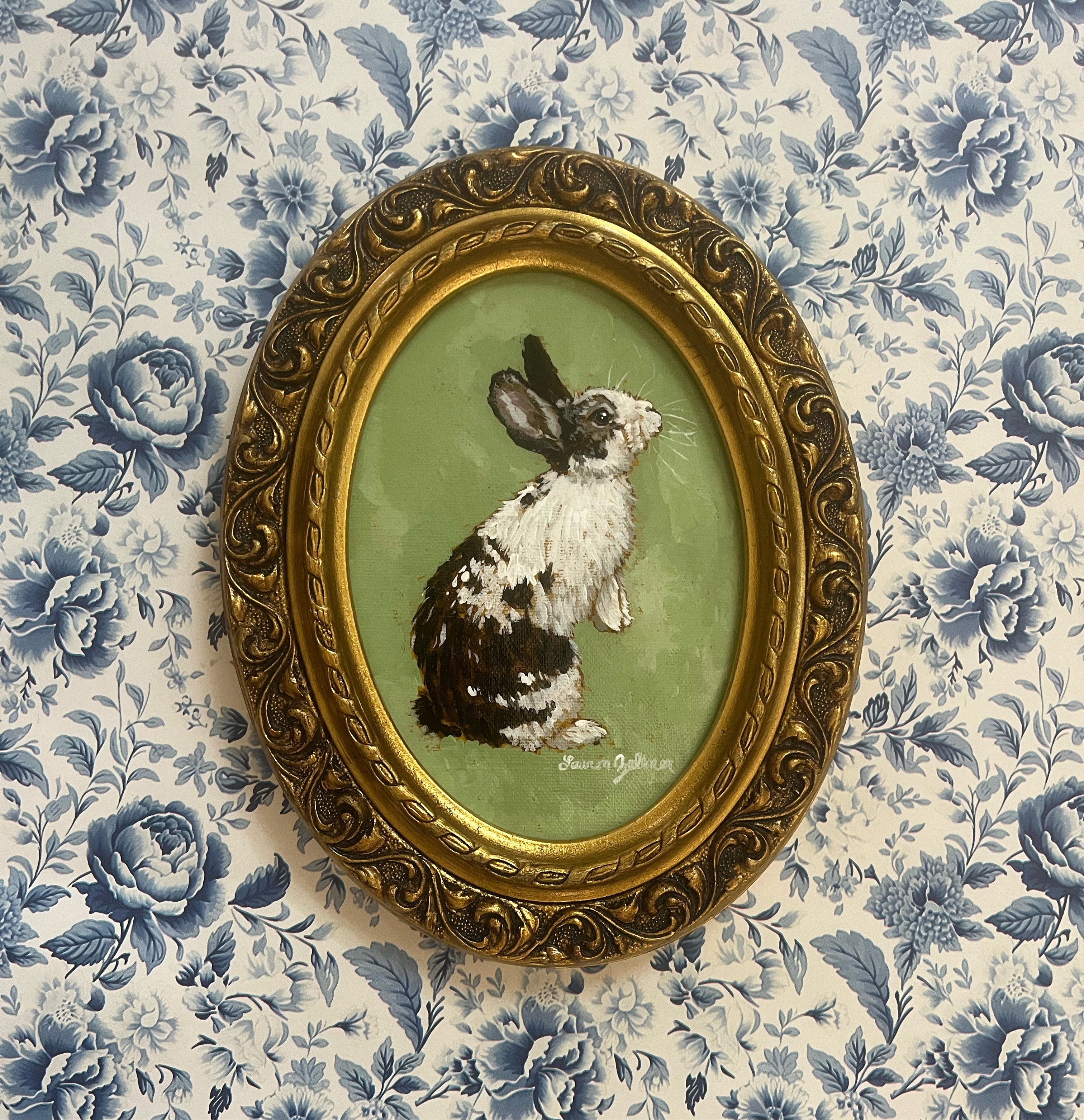 Original Framed Bunny Painted in Acrylic