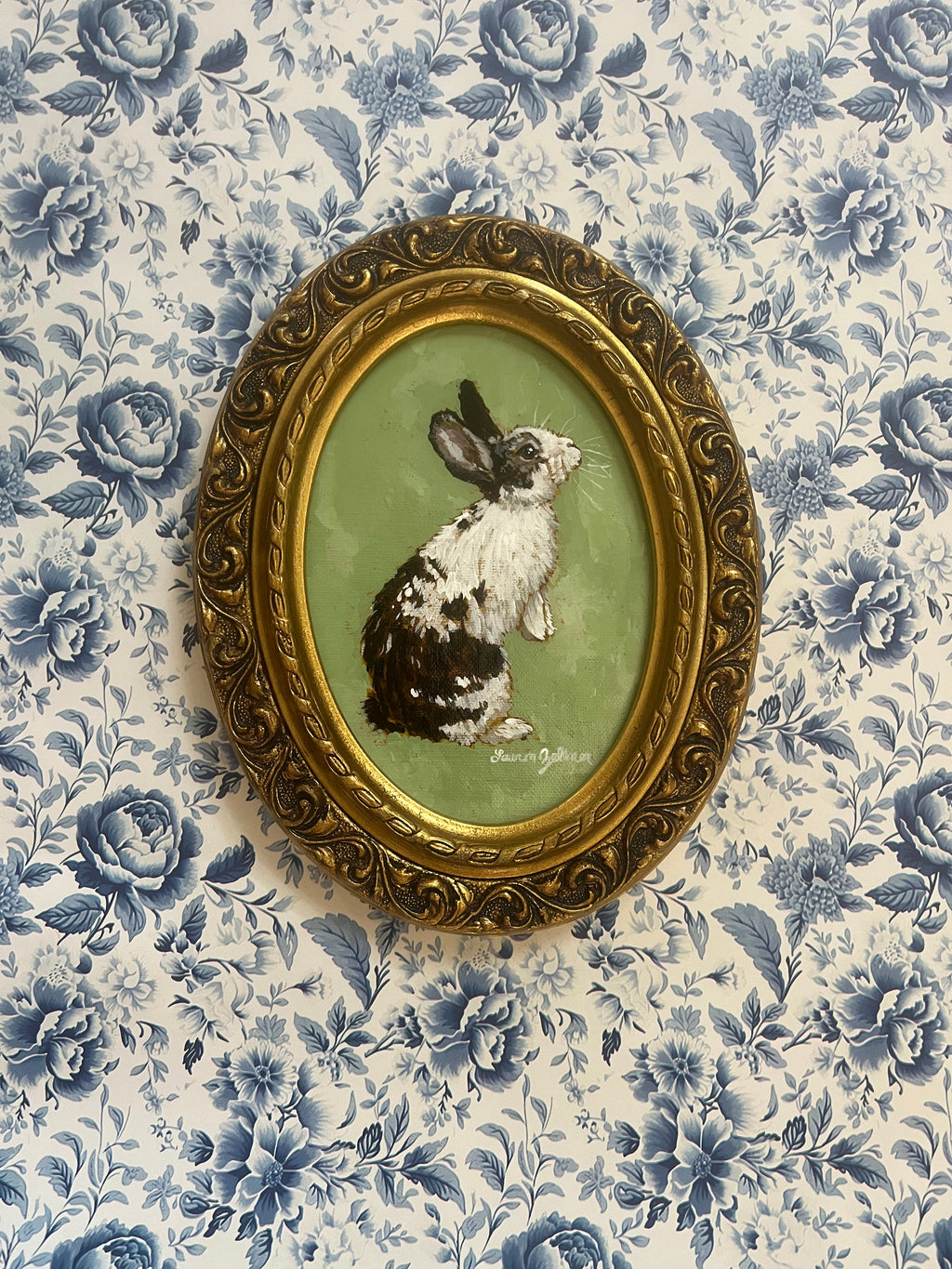 Original Framed Bunny Painted in Acrylic